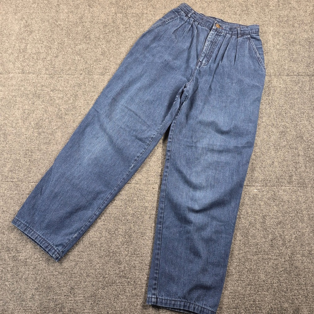 Vintage Calvin Klein High Waisted Pleated Tapered Jeans Medium Wash Blue Size 10 - Picture 6 of 9
